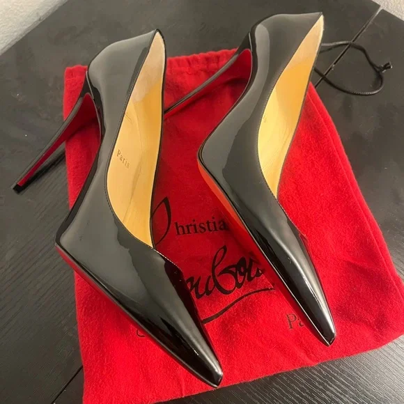 ***SOLD***** Christian Louboutin Kate 120 Black Patent Leather Heels - Picture 3 of 7